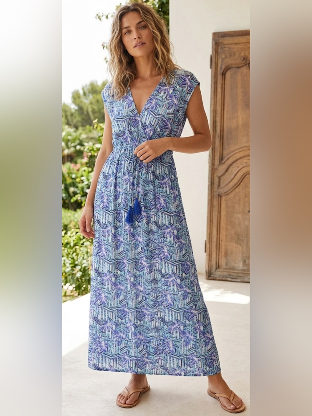 Blue Island Printed Cover Up Dress